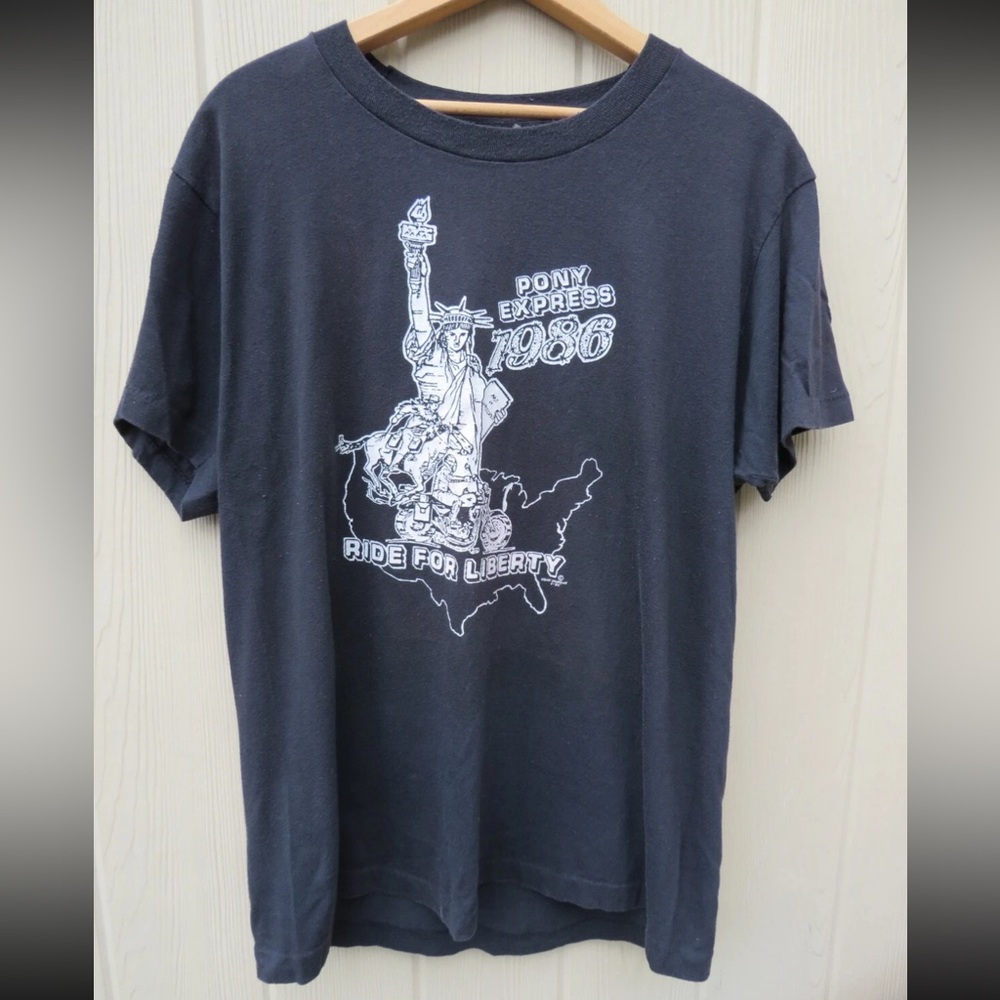 Pony Black Short Sleeve Tee with Graphic Design